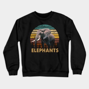 Whisker Whispers Elephant Chronicles, Stylish Tee Extravaganza Crewneck Sweatshirt